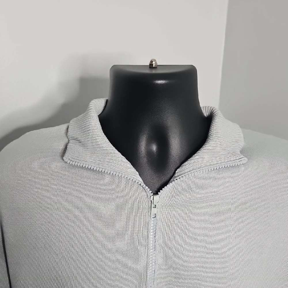 Men's Gray Half-Zip Sweater - Picture 2 of 3